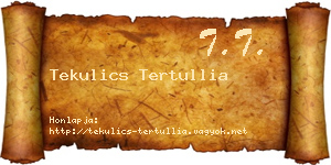 Tekulics Tertullia névjegykártya